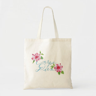 Bolsa Tote Carpe diem toma o dia do hibisco tropical