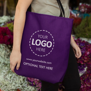 Bolsa Tote Carregamento de logotipo Marketing Toque roxo