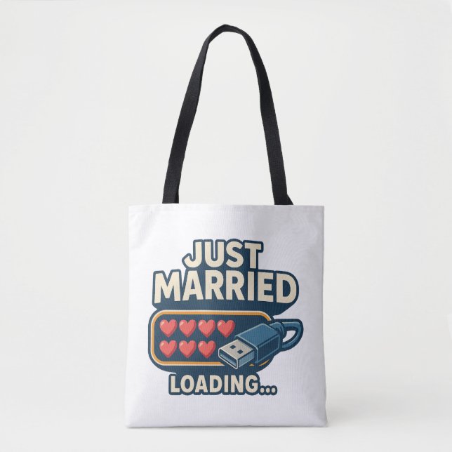 Bolsa Tote Carregamento de recens casados - Engraçado Casamen (Frente)
