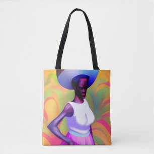 Bolsa Tote Carregando De Mulher Velha Africana Vase Na Cabeça