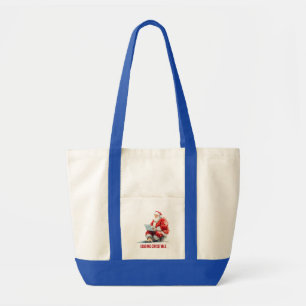 Bolsa Tote Carregando Papai noel Engraçado de Natal