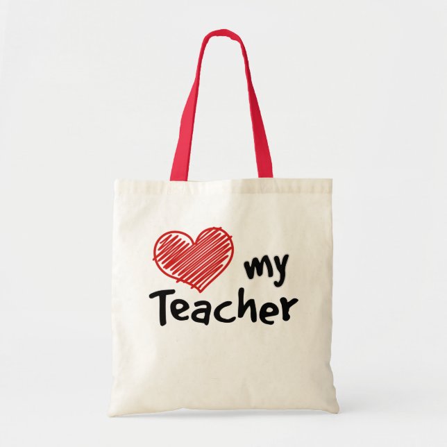 Bolsa Tote Carregar a Love My Teacher (Frente)