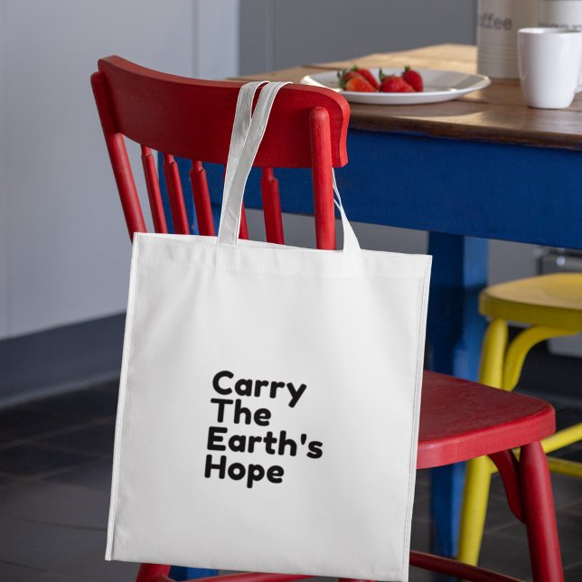 Bolsa Tote Carregar da esperança da Terra ecologicamente sust (Shop now and contribute to a cleaner, greener world!)