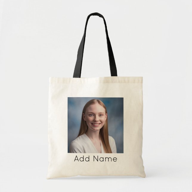 Bolsa Tote carregar imagem Personalizada Foto e Nome Personal (Frente)