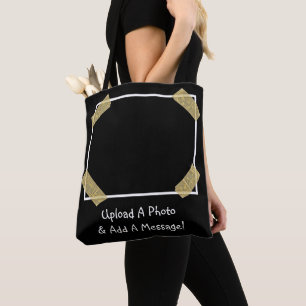 Bolsa Tote Carregar uma foto e adicionar uma mensagem pessoal