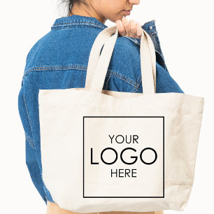 Bolsa Tote Carregue o logotipo da sua empresa, frente e verso
