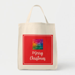 Bolsa Tote Carregue seu logotipo de foto ou de empresa Feliz