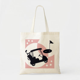 Bolsa Tote Carrinho de golfe retrô preto e rosa