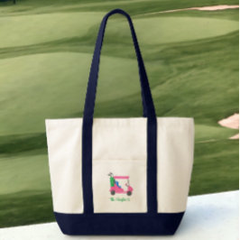Bolsa Tote Carrinho de Golfe Rosa Chique Personalizado