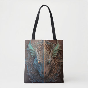 Bolsa Tote Carrinho do Dragão Gargoyle da Pedra Medieval
