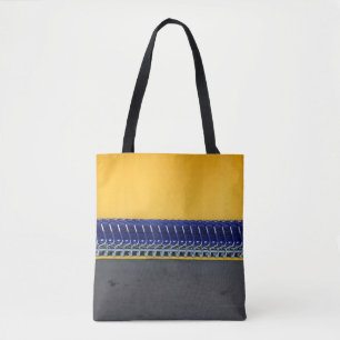 Bolsa Tote Carrinhos de mercearia azul arranjados