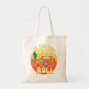 Bolsa Tote Carro clássico e sunset de vintage com estilo retr