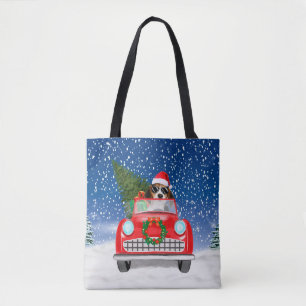 Bolsa Tote Carro Condutor De Cachorros De Beagle No Natal Da 