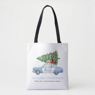 Bolsa Tote Carro de Natal de Policial Moderno Personalizado