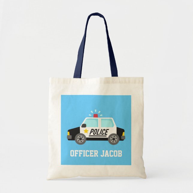 Bolsa Tote Carro de Polícia Clássico com Sirene Para Crianças (Frente)