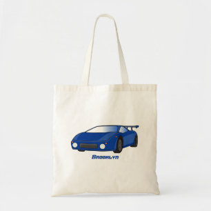Bolsa Tote Carro desportivo azul com ilustração de airfoil