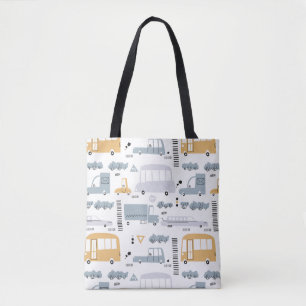 Bolsa Tote Carros de Corte no Padrão de Tráfego