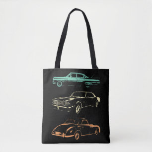 Bolsa Tote Carros vintage - Retro Gráfico dos anos 80 e 90