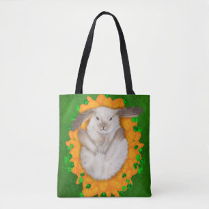 Bolsa Tote Carrot Haven: Bou Feliz e Feliz Coelhinho Castanho