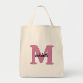 Bolsa Tote Carta de Nome Rosa Antiga Personalizada Elegante