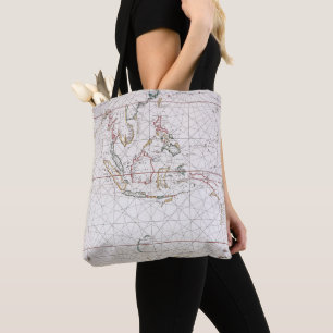 Bolsa Tote Carta do mar ao leste de India Indonésia
