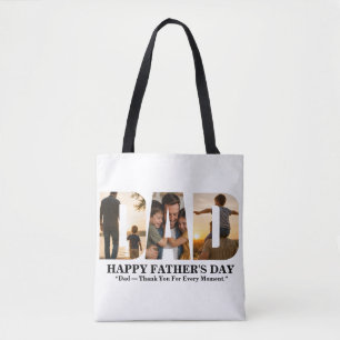 Bolsa Tote Cartão de Colagem de Fotos Personalizado do Dia do