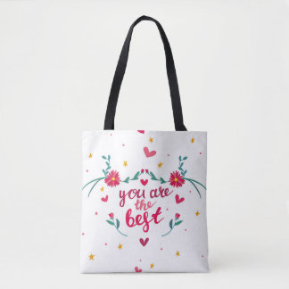 Bolsa Tote Cartão de dia de os namorados com coração, flor