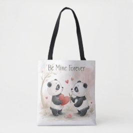 Bolsa Tote Cartão de Panda Românico - Seja Meu Para Sempre