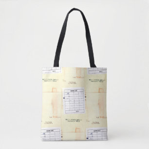 Bolsa Tote Cartão devido retro da data do livro da bibliotec