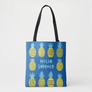 Bolsa Tote Cartão divertido com abacaxi.