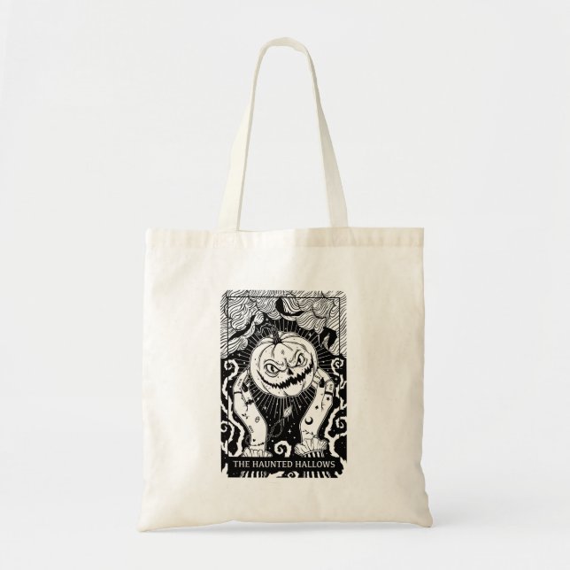 Bolsa Tote Cartão T de Dia das Bruxas (Frente)