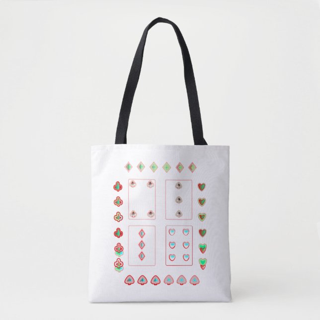 Bolsa Tote cartas de jogar motifs (Frente)