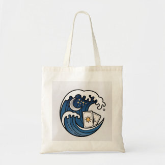 Bolsa Tote Cartas de tarot da onda e da lua
