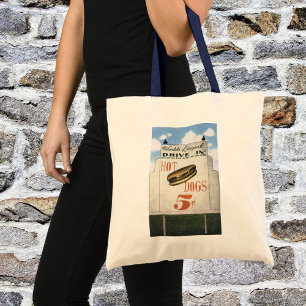 Bolsa Tote Cartaz Antigo, Maior Drive-In de Cachorros-Quentes