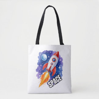 Bolsa Tote Cartaz de Aventura Espacial | Aventura Espera Entr