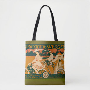 Bolsa Tote Cartaz de corrida de motocicleta Art Nouveau vinta