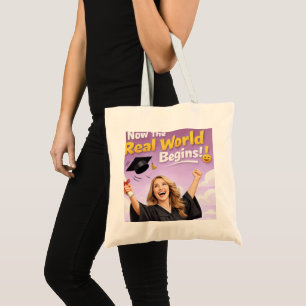 Bolsa Tote Cartaz de festa de formatura com flores cor-de-ros
