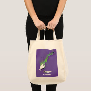 Bolsa Tote Cartaz de impressão ilustrado do mapa da Noruega.