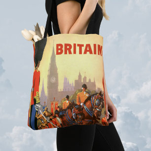 Bolsa Tote Cartaz de Viagem Antigo, Guarda Real Britânico