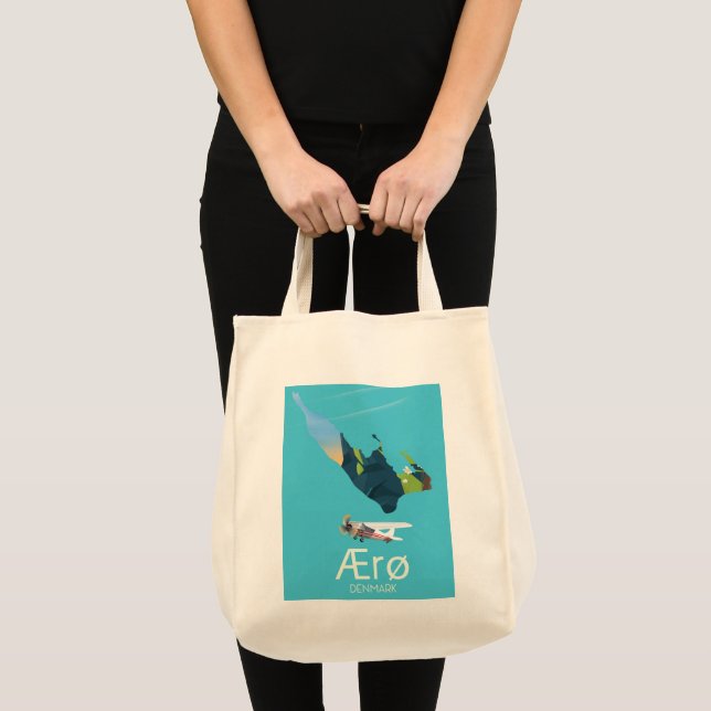 Bolsa Tote Cartaz de viagem do mapa da Ærø, Dinamarca (Frente (produto))