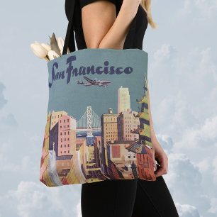 Bolsa Tote Cartaz de Viagem Vintage Carros de Cabo de São Fra