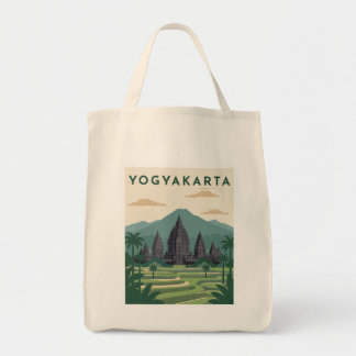 Bolsa Tote Cartaz de Viagem Yogyakarta Indonésia