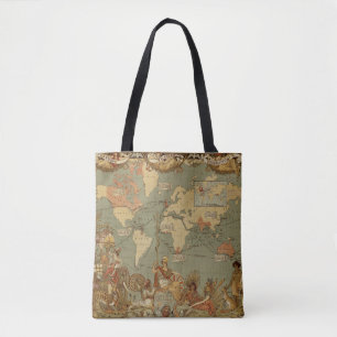 Bolsa Tote Cartaz do Mapa Mundial do Império Britânico de 188