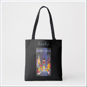 Bolsa Tote Cartaz Vintage da Times Square de Nova York