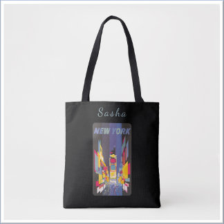 Bolsa Tote Cartaz Vintage da Times Square de Nova York