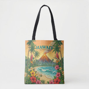 Bolsa Tote Cartazes de Viagem Havaianos Antigos - Ilha do Hav