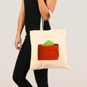 Bolsa Tote Cartera Clássica de Couro Marrom com Dinheiro