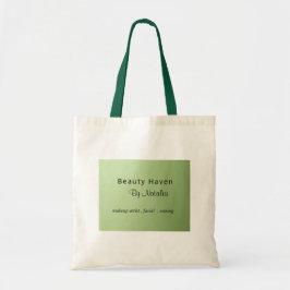 Bolsa Tote Cartões de visitas de salão de beleza verde da Lux