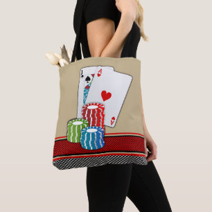 Bolsa Tote Cartões E Chips Blackjack Do Casino De Las Vegas E
