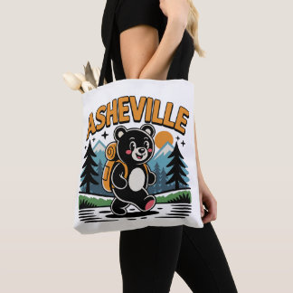Bolsa Tote Cartografia de Hiperligação do Urso Negro de Ashev